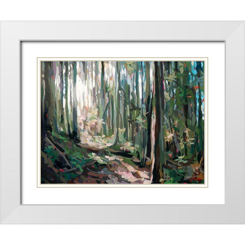 Forest Light White Modern Wood Framed Art Print with Double Matting by Hastie, Joanne