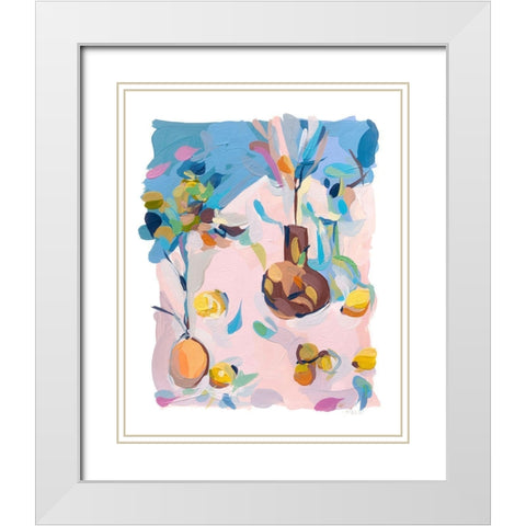 Still Life 25 White Modern Wood Framed Art Print with Double Matting by Hastie, Joanne