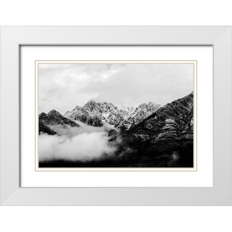 Canadian Rockies White Modern Wood Framed Art Print with Double Matting by Henriksen, Jennifer