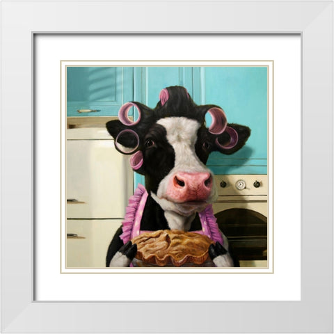 Cow Pie White Modern Wood Framed Art Print with Double Matting by Heffernan, Lucia