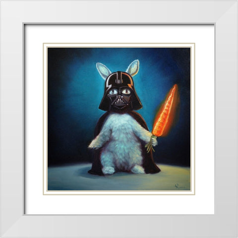 Bunny Vader White Modern Wood Framed Art Print with Double Matting by Heffernan, Lucia