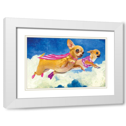 Chick Chihuahua and Darlene White Modern Wood Framed Art Print with Double Matting by Hastings, Porter