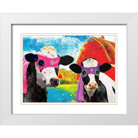 Lightning Girl and Tina White Modern Wood Framed Art Print with Double Matting by Hastings, Porter