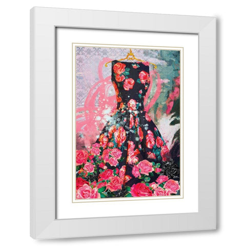 Tiffany Rose White Modern Wood Framed Art Print with Double Matting by Hastings, Porter