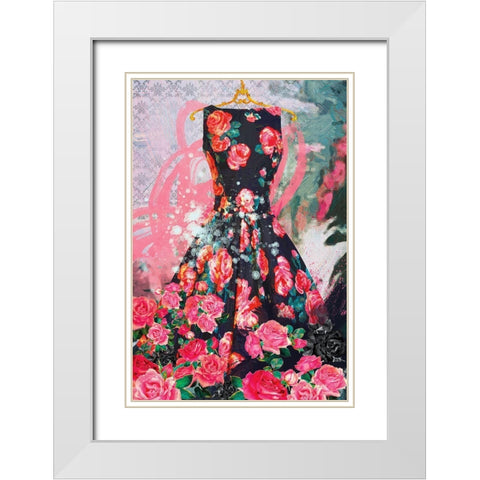 Tiffany Rose White Modern Wood Framed Art Print with Double Matting by Hastings, Porter