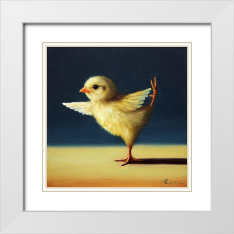 Yoga Chick Dancer Pose White Modern Wood Framed Art Print with Double Matting by Heffernan, Lucia