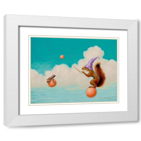 Little Wizard White Modern Wood Framed Art Print with Double Matting by Herzog, Linda Ridd