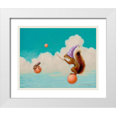Little Wizard White Modern Wood Framed Art Print with Double Matting by Herzog, Linda Ridd
