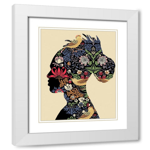 Afro Man White Modern Wood Framed Art Print with Double Matting by Horvat, Ioana