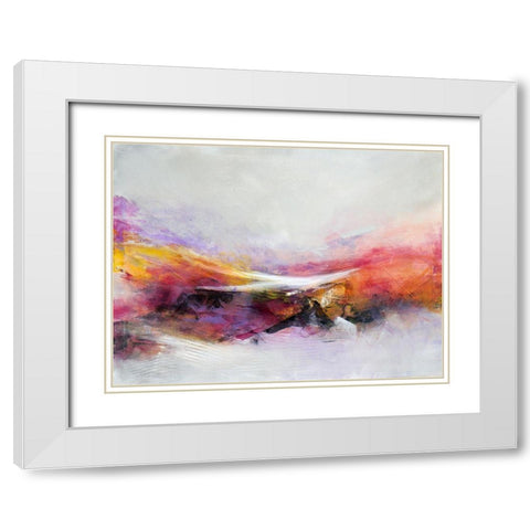 Fractured Time White Modern Wood Framed Art Print with Double Matting by Hale, Karen
