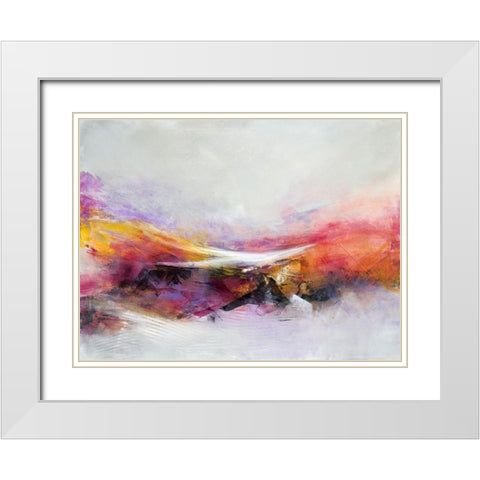 Fractured Time White Modern Wood Framed Art Print with Double Matting by Hale, Karen