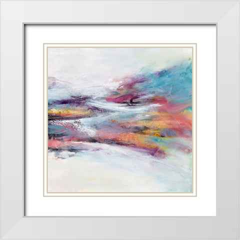 Intersecting Time White Modern Wood Framed Art Print with Double Matting by Hale, Karen