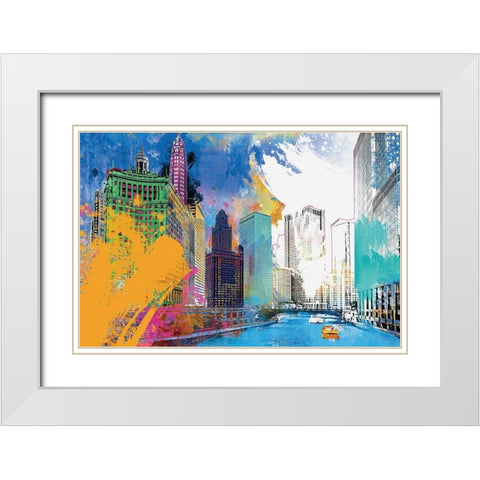Chicago Impression White Modern Wood Framed Art Print with Double Matting by Hastings, Porter