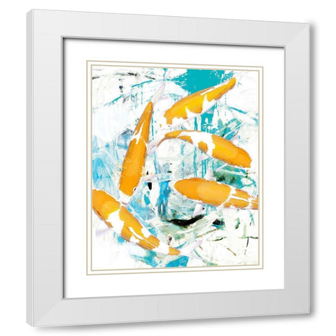 Winter Koi 1 White Modern Wood Framed Art Print with Double Matting by Hastings, Porter