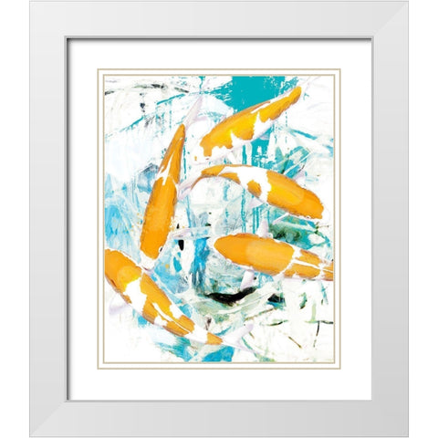 Winter Koi 1 White Modern Wood Framed Art Print with Double Matting by Hastings, Porter