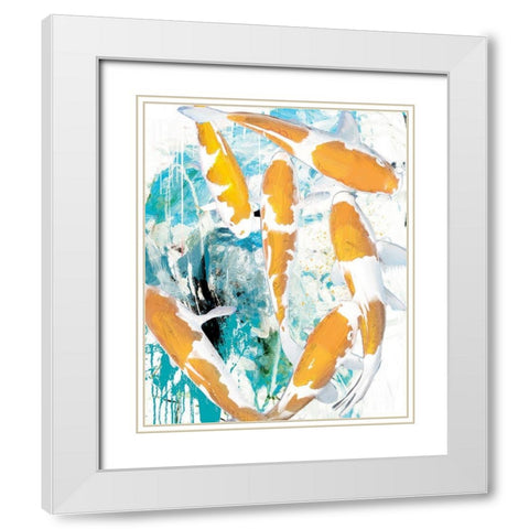 Winter Koi 2 White Modern Wood Framed Art Print with Double Matting by Hastings, Porter