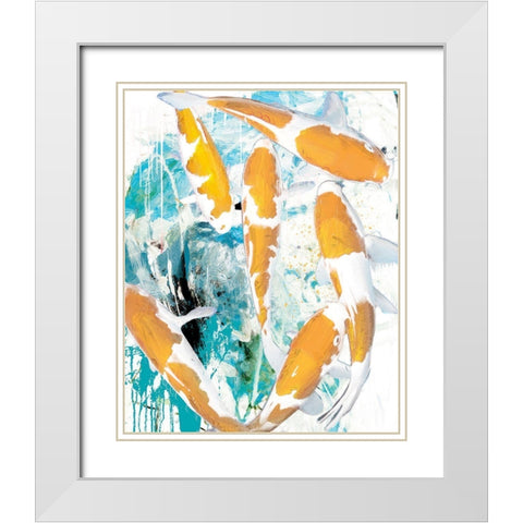 Winter Koi 2 White Modern Wood Framed Art Print with Double Matting by Hastings, Porter