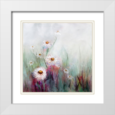 Wildflowers No. 1 White Modern Wood Framed Art Print with Double Matting by Hale, Karen