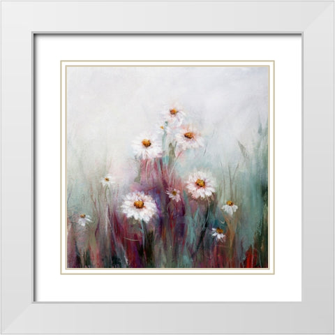 Wildflowers No. 2 White Modern Wood Framed Art Print with Double Matting by Hale, Karen