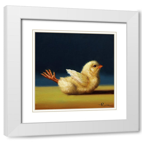 Yoga Chick Locust White Modern Wood Framed Art Print with Double Matting by Heffernan, Lucia