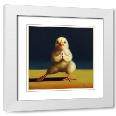 Yoga Chick Side Lunge White Modern Wood Framed Art Print with Double Matting by Heffernan, Lucia