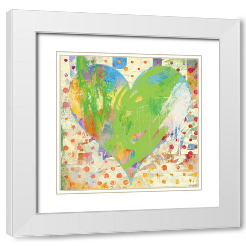 Carnival Heart White Modern Wood Framed Art Print with Double Matting by Hastings, Porter