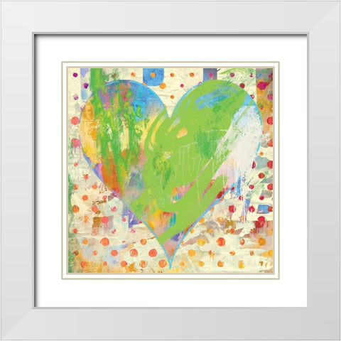 Carnival Heart White Modern Wood Framed Art Print with Double Matting by Hastings, Porter