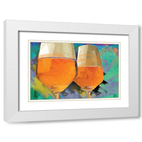 Southbrook Orange White Modern Wood Framed Art Print with Double Matting by Hastings, Porter
