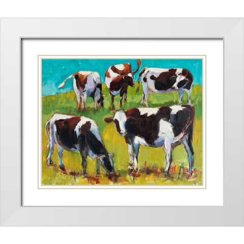 Bovinity White Modern Wood Framed Art Print with Double Matting by Hootnick, Sally