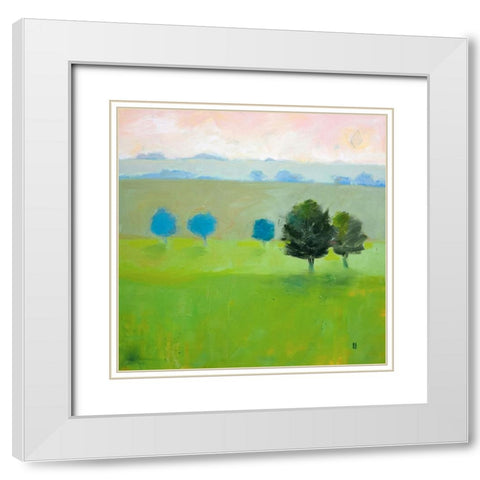 Gascony White Modern Wood Framed Art Print with Double Matting by Hootnick, Sally