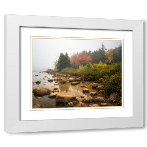 Misty Maine White Modern Wood Framed Art Print with Double Matting by Head, Danny