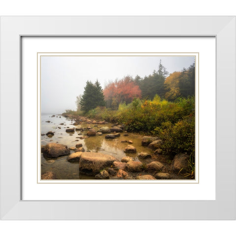 Misty Maine White Modern Wood Framed Art Print with Double Matting by Head, Danny