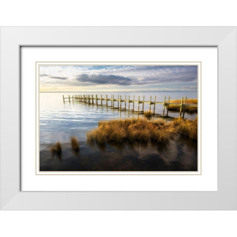 On the Sound II White Modern Wood Framed Art Print with Double Matting by Head, Danny