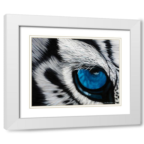 Tiger Eye White Modern Wood Framed Art Print with Double Matting by Henderson, Jan