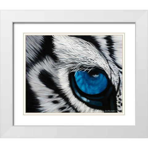 Tiger Eye White Modern Wood Framed Art Print with Double Matting by Henderson, Jan