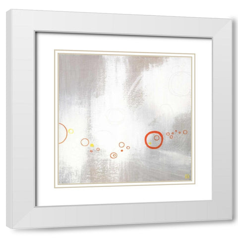Asteroids I White Modern Wood Framed Art Print with Double Matting by Han, Stephanie
