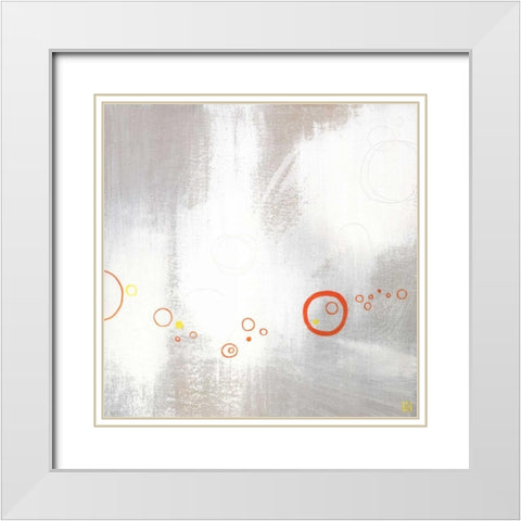 Asteroids I White Modern Wood Framed Art Print with Double Matting by Han, Stephanie