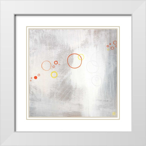 Asteroids II White Modern Wood Framed Art Print with Double Matting by Han, Stephanie