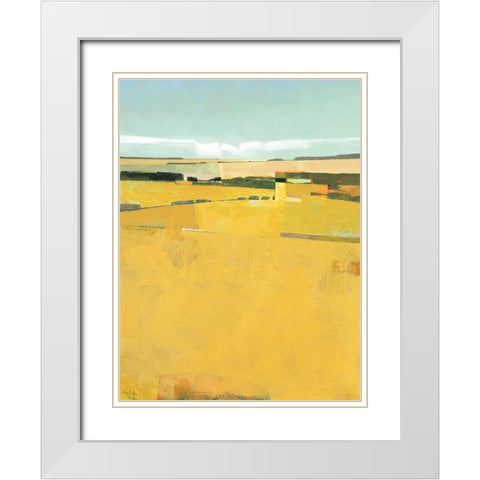 Fence Lines and Fields White Modern Wood Framed Art Print with Double Matting by Hargreaves, Greg