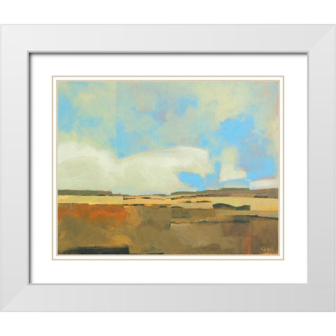 October Sky White Modern Wood Framed Art Print with Double Matting by Hargreaves, Greg
