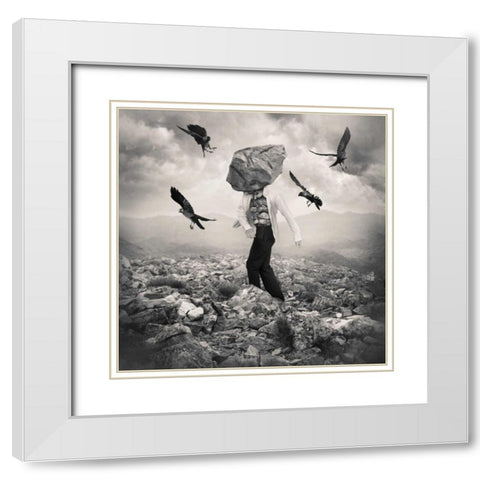 Battle White Modern Wood Framed Art Print with Double Matting by Ingberg, Tommy