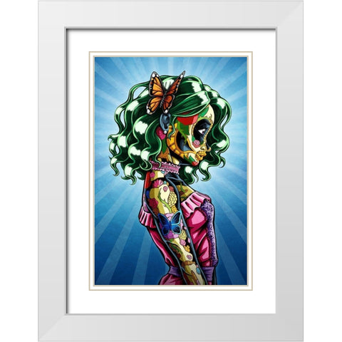 Annabelle White Modern Wood Framed Art Print with Double Matting by Ivins, Nicholas