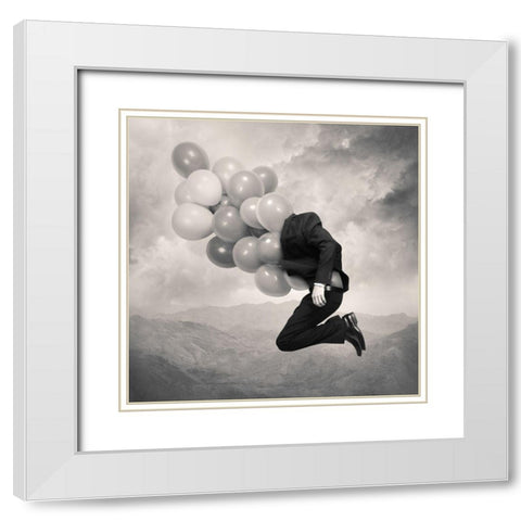 Elsewhere White Modern Wood Framed Art Print with Double Matting by Ingberg, Tommy