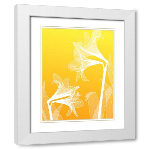 IN246_3 White Modern Wood Framed Art Print with Double Matting by GraphINC Studio