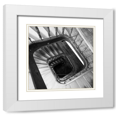 Spiral Staircase No. 8 White Modern Wood Framed Art Print with Double Matting by PhotoINC Studio