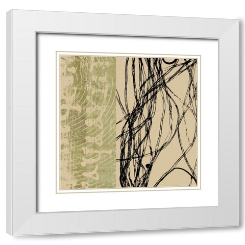 Fibers 2 White Modern Wood Framed Art Print with Double Matting by GraphINC