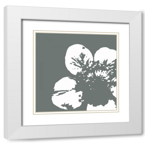 Flower III White Modern Wood Framed Art Print with Double Matting by GraphINC