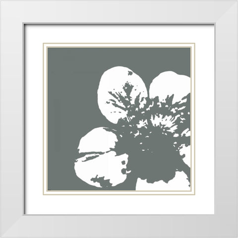 Flower III White Modern Wood Framed Art Print with Double Matting by GraphINC