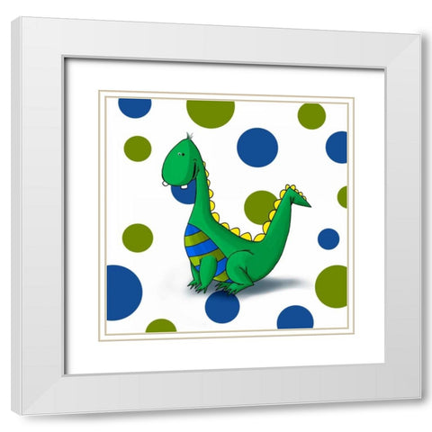 Dragon White Modern Wood Framed Art Print with Double Matting by GraphINC