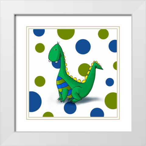 Dragon White Modern Wood Framed Art Print with Double Matting by GraphINC